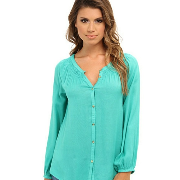 Lilly Pulitzer Maribel Top in Seafoam Green size S - Picture 2 of 2
